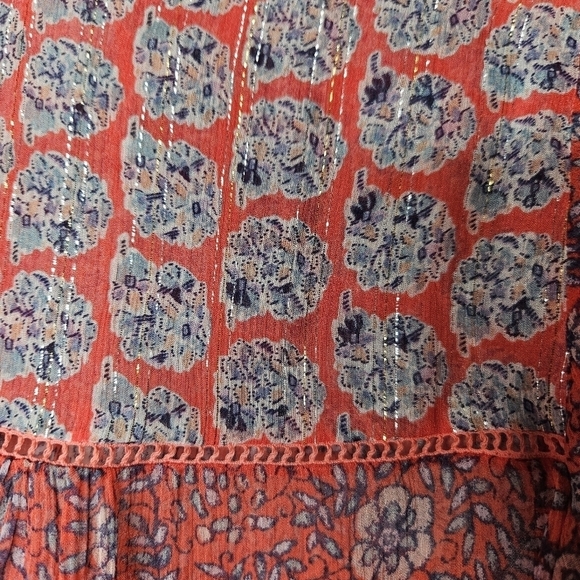 Rebecca Taylor floral print sheer buttonup blouse with sleeve ties size 0 (XS). - Picture 10 of 10